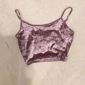 Velvet cropped tank top